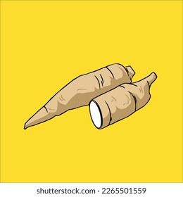 Cassava-Vektorgrafik, Symbol, Cartoon, bearbeitbar