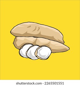 Cassava Vector Illustration,icon, Cartoon Poster, Background eps10