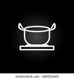 Casserole, cooking pot, saucepan neon icon. Elements of kitchen utencils set. Simple icon for websites, web design, mobile app, info graphics