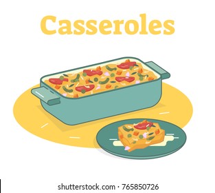 Casserole food illustration