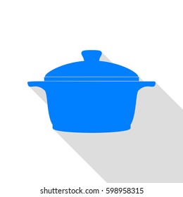 Casserole icon. Vector. Azure icon with flat style shadow path on white background.