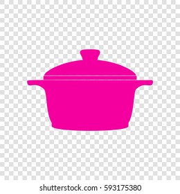 Casserole icon. Vector. Magenta icon on transparent background.