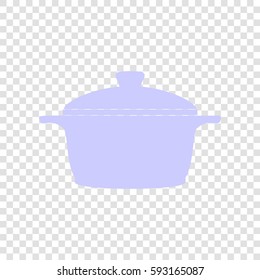Casserole icon. Vector. Periwinkle icon on transparent background.