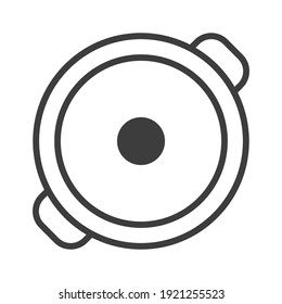 Casserole with lid. Simple food icon in trendy line style isolated on white background for web apps and mobile concept. Vector Illustration. EPS10