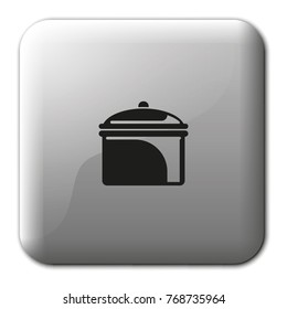 Casserole pan dish flat vector icon.