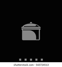 Casserole pan dish icon.