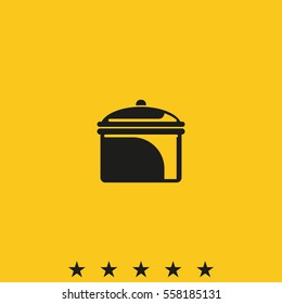 Casserole pan dish icon.