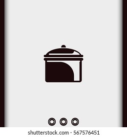 Casserole pan dish icon.