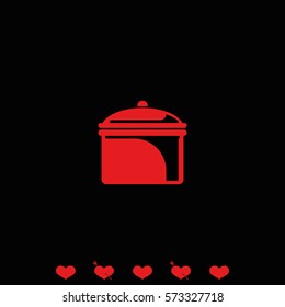 Casserole pan dish icon.
