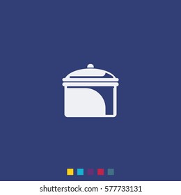 Casserole pan dish icon.