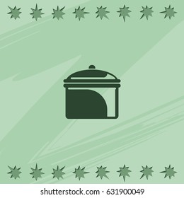 Casserole pan dish icon.