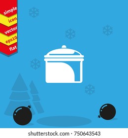 Casserole pan dish icon.