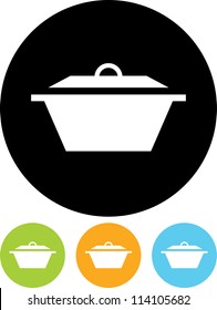 Casserole Pan Dish Vector Icon Logo