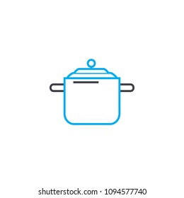 Casserole for soup linear icon concept. Casserole for soup line vector sign, symbol, illustration.