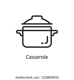 Casserole  Vector Outline Icon Design illustration. Housekeeping Symbol on White background EPS 10 File