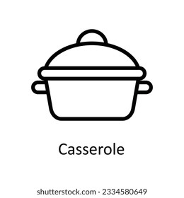Casserole Vector outline Icon Design illustration. Kitchen and home  Symbol on White background EPS 10 File
