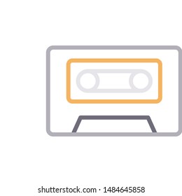 cassete colour line vector icon