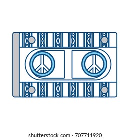 cassete in hippie style icon