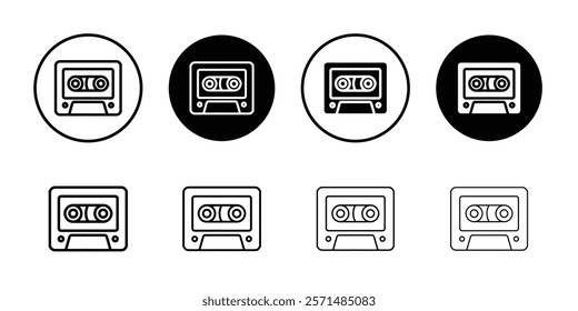 cassete icon Simple outline illustration set