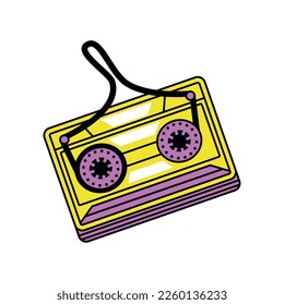 cassette 90s pop art icon isolated
