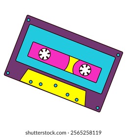 Cassette, 90s retro isolated vector element	