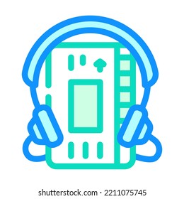 cassette audio player color icon vector. cassette audio player sign. isolated symbol illustration