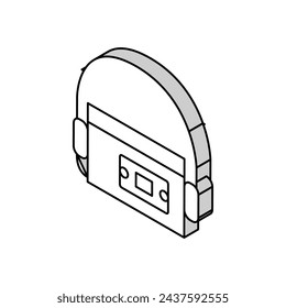 cassette audio player isometric icon vector. cassette audio player sign. isolated symbol illustration