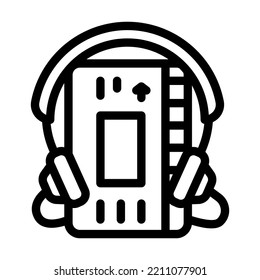 cassette audio player line icon vector. cassette audio player sign. isolated contour symbol black illustration