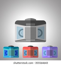 cassette audio player. vector icons