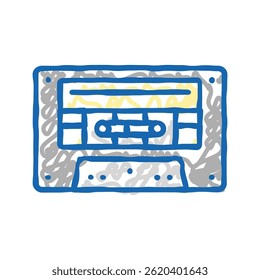 cassette audio retro gadget doodle icon sketch vector. cassette audio retro gadget sign. isolated symbol illustration