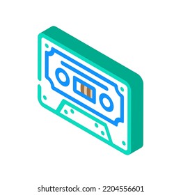 cassette audio retro gadget isometric icon vector. cassette audio retro gadget sign. isolated symbol illustration