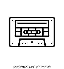 cassette audio retro gadget line icon vector. cassette audio retro gadget sign. isolated contour symbol black illustration