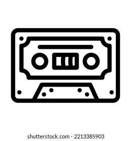 cassette audio retro gadget line icon vector. cassette audio retro gadget sign. isolated contour symbol black illustration