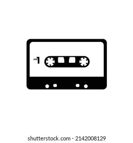 Cassette . Black and White Icon Design Element on Isolated White Background