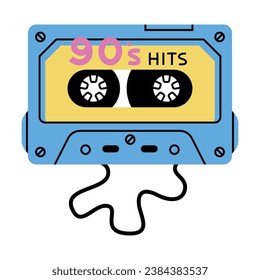 Cassette as Bright Item from Nineties Vector Illustration