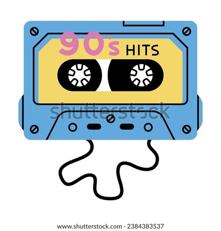 Cassette as Bright Item from Nineties Vector Illustration