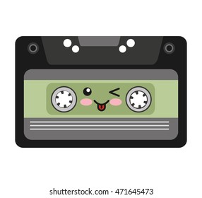 cassette character isolated icon vector illustration design