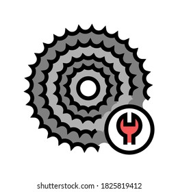 cassette cogset replacement color icon vector. cassette cogset replacement sign. isolated symbol illustration