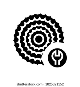 cassette cogset replacement glyph icon vector. cassette cogset replacement sign. isolated contour symbol black illustration