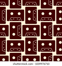 Cassette colour seamless pattern. Authentic design for digital and print media.