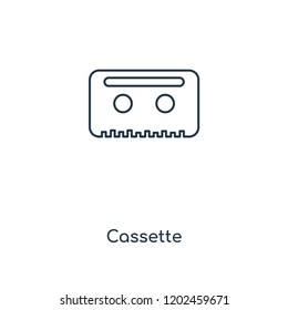 Cassette concept line icon. Linear Cassette concept outline symbol design. This simple element illustration can be used for web and mobile UI/UX.