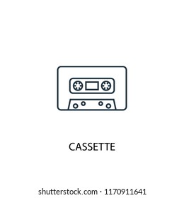 cassette concept line icon. Simple element illustration. cassette concept outline symbol design from Music set. Can be used for web and mobile UI/UX