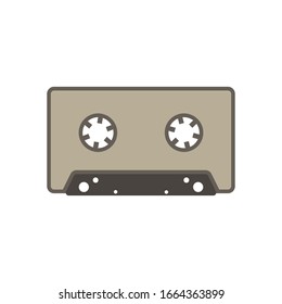 Cassette in dark colors on a white background