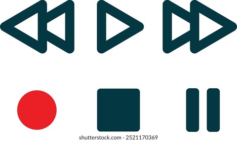 Cassette deck buttons symbol. EPS Vector File