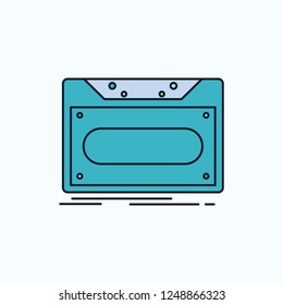 Cassette, demo, record, tape, record Flat Icon. green and Yellow sign and symbols for website and Mobile appliation. vector illustration