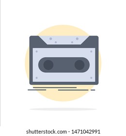 Cassette, demo, record, tape, record Flat Color Icon Vector. Vector Icon Template background