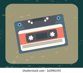 cassette design over beige  background vector illustration 