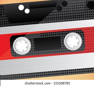 cassette design over cream  background. vector illustration 