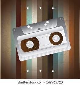 cassette design over wooden background. vector illustration  