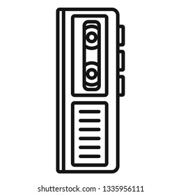 Cassette dictaphone icon. Outline cassette dictaphone vector icon for web design isolated on white background
